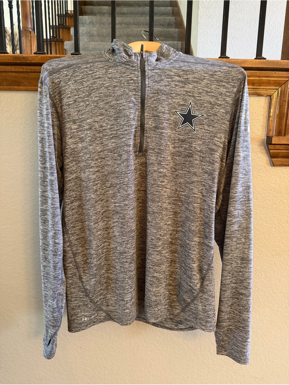 NFL Gray Heather Quarter-Zip Dallas Cowboy Pullover